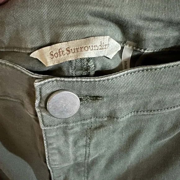 Soft Surrounding Olive Green Cropped Utility Pants Size 14 - Picture 7 of 7